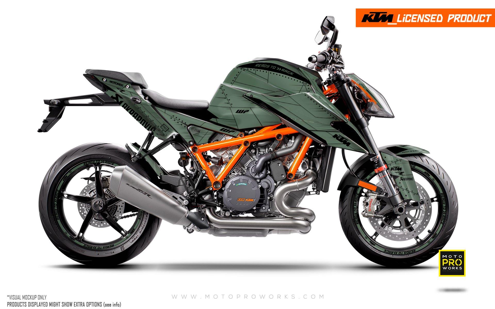 KTM 1290 Superduke R GRAPHIC KIT - "Liberty" (Moss) - MotoProWorks | Decals and Bike Graphic kit