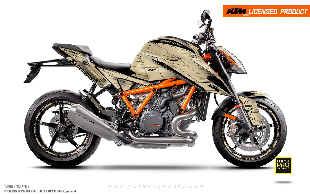 KTM 1290 Superduke R GRAPHIC KIT - &quot;Liberty&quot; (Sand) - MotoProWorks | Decals and Bike Graphic kit