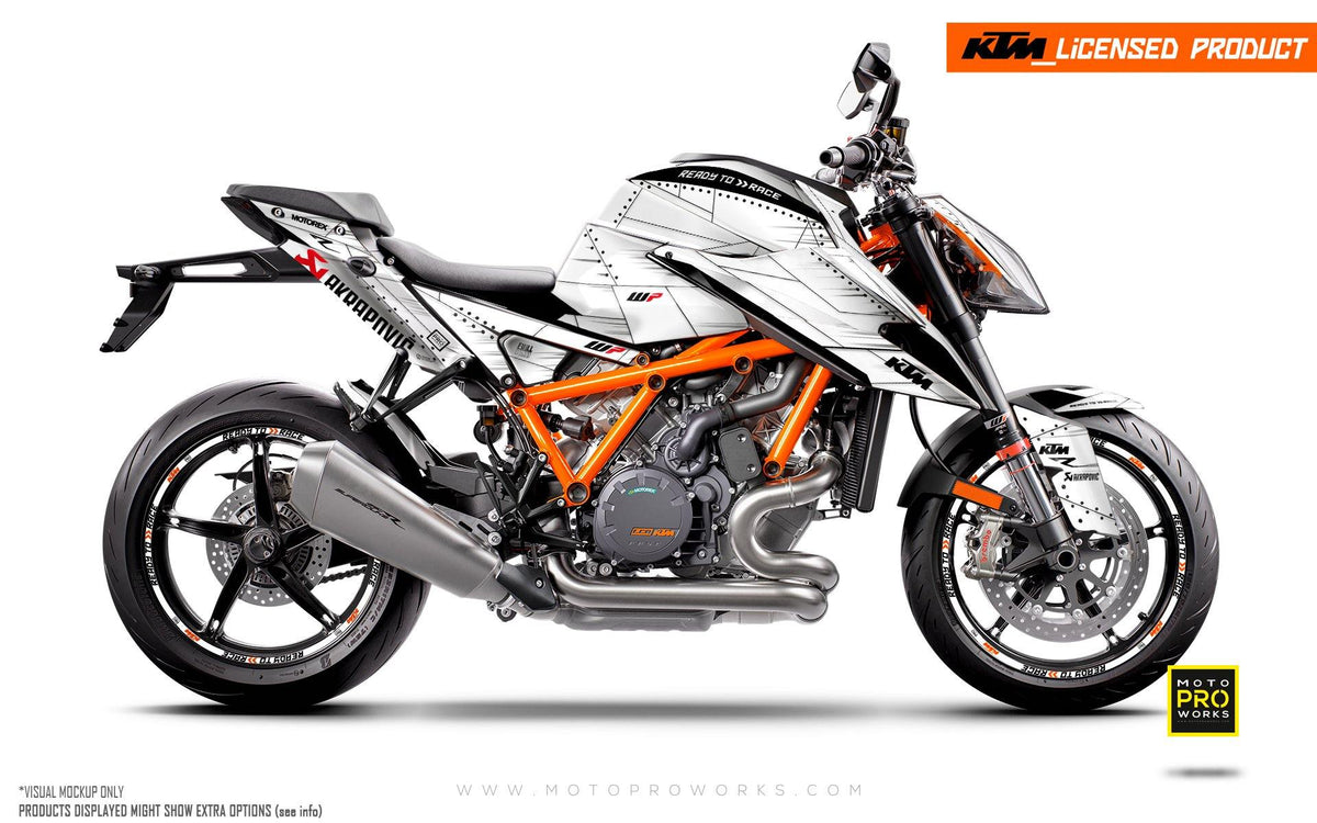 KTM 1290 Superduke R GRAPHIC KIT - &quot;Liberty&quot; (Snow) - MotoProWorks | Decals and Bike Graphic kit
