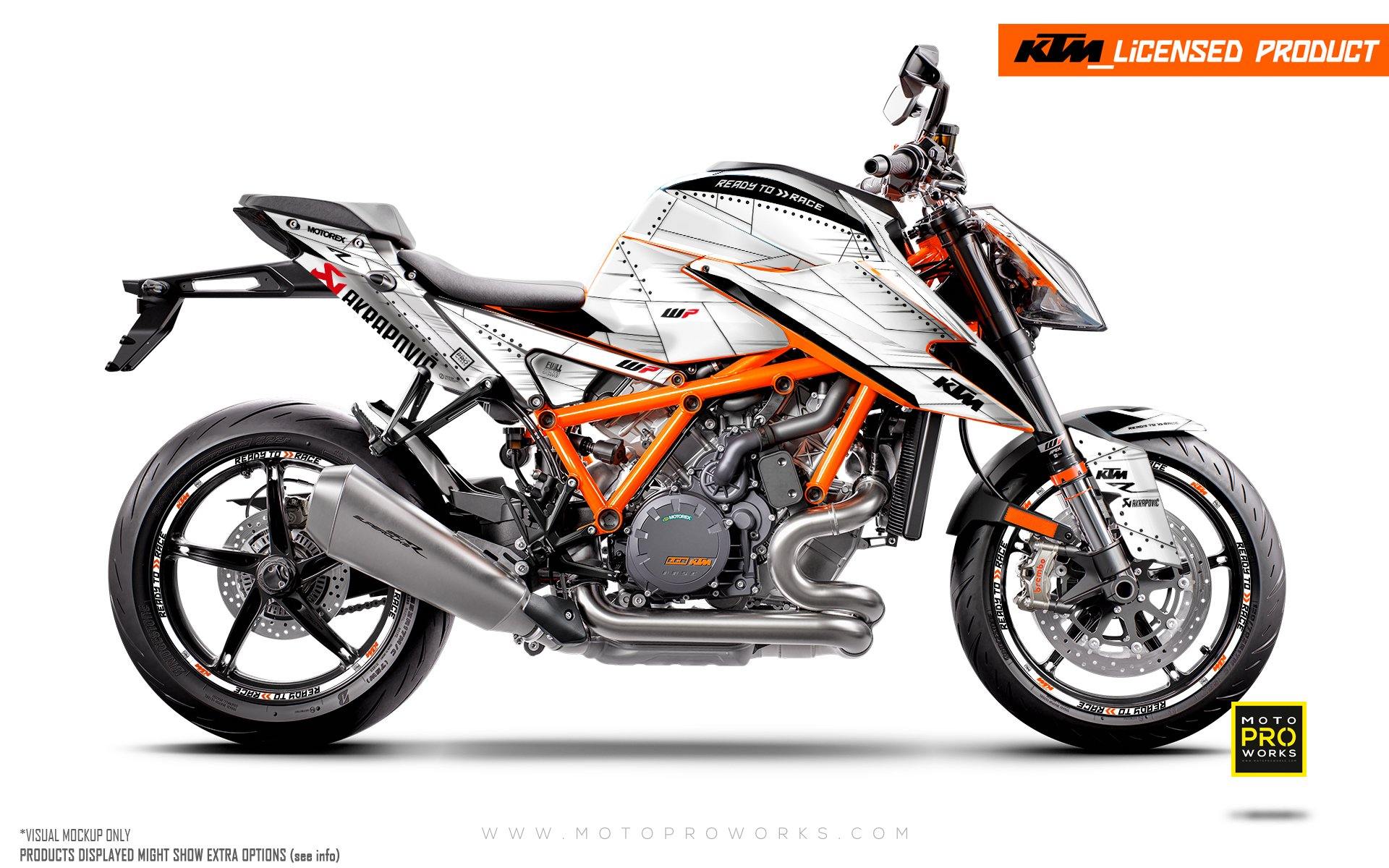 KTM 1290 Superduke R GRAPHIC KIT - "Liberty" (Snow) - MotoProWorks | Decals and Bike Graphic kit