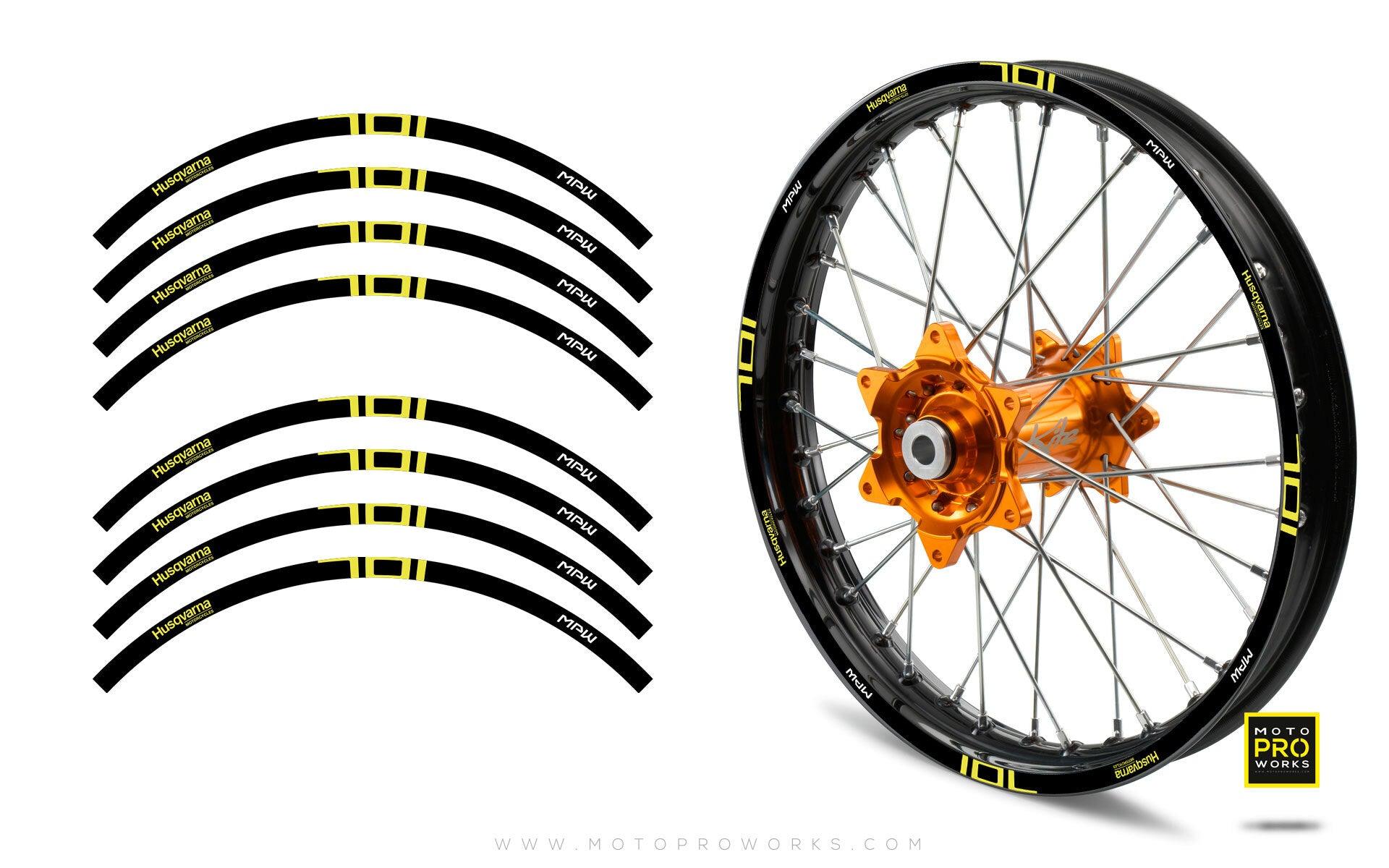 Rim Stripes - "POWER" Husqvarna (black) - MotoProWorks