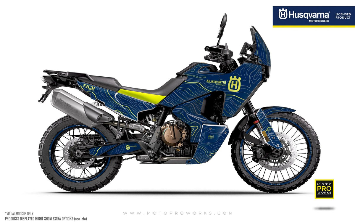 HUSQVARNA Norden 901 GRAPHICS - &quot;Topography&quot; (Blue/Yellow)