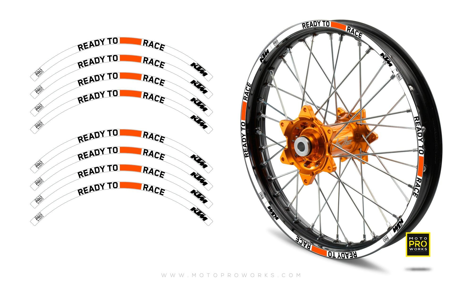 Rim Stripes - KTM "Ready To Race 2022" (White) - MotoProWorks