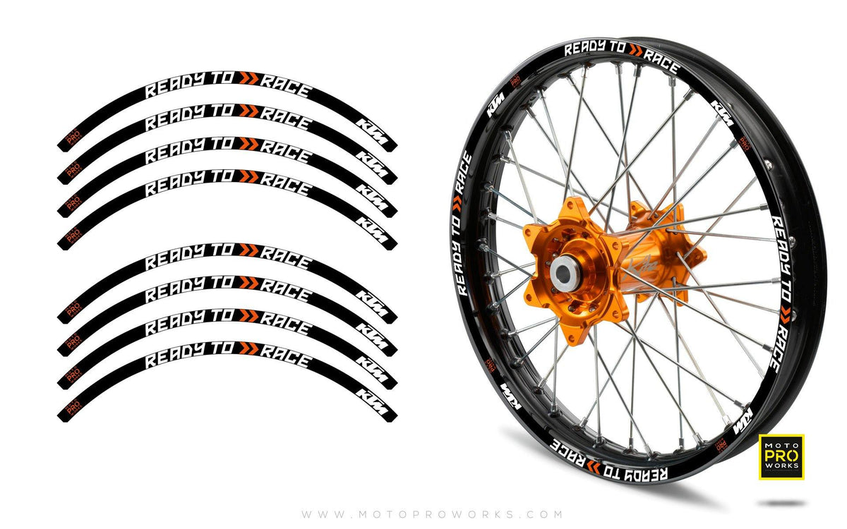 Rim Stripes - KTM &quot;Ready To Race&quot; (Black) - MotoProWorks | Decals and Bike Graphic kit