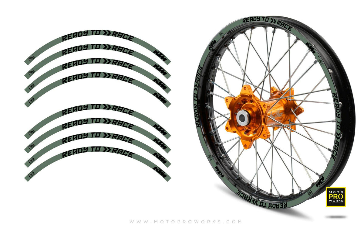 Rim Stripes - KTM &quot;Ready To Race&quot; (Moss) - MotoProWorks | Decals and Bike Graphic kit