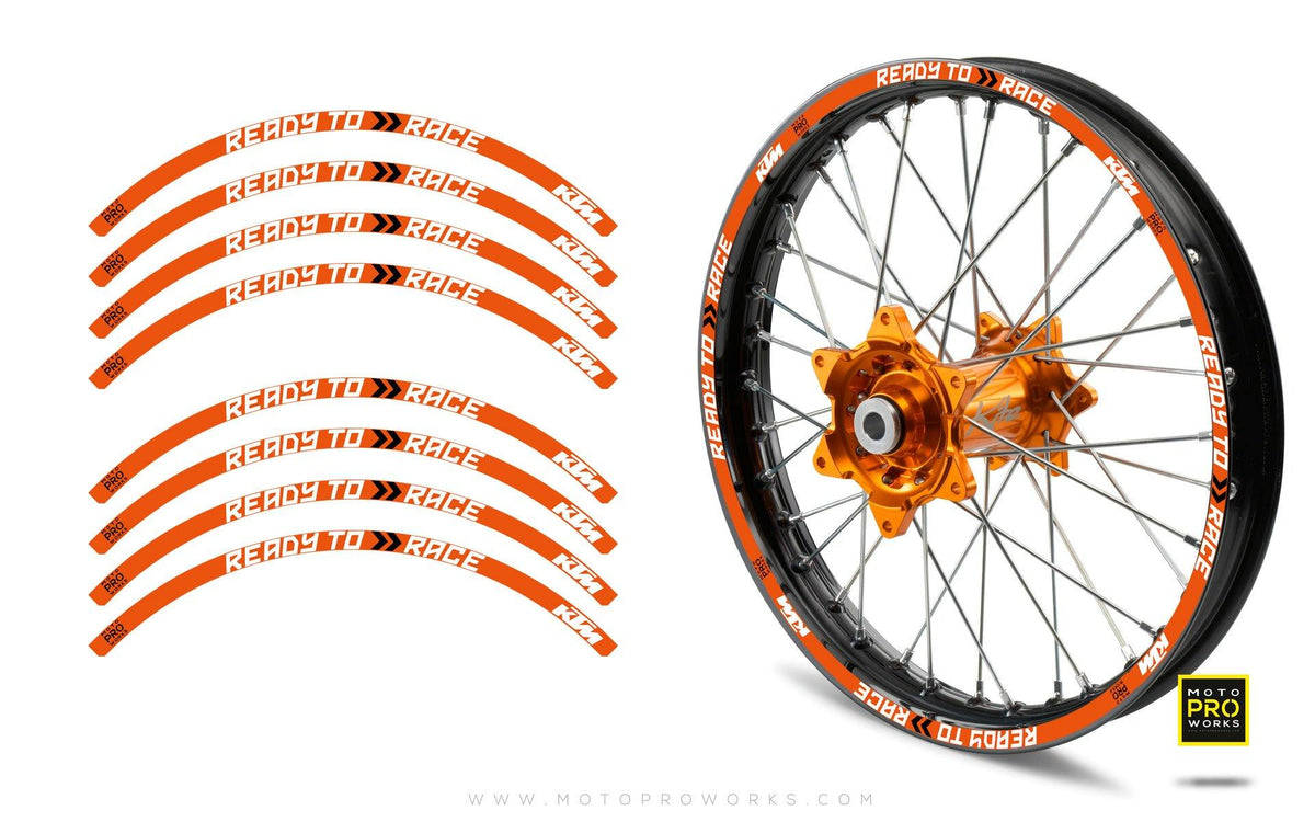 Rim Stripes - KTM &quot;Ready To Race&quot; (Orange) - MotoProWorks | Decals and Bike Graphic kit