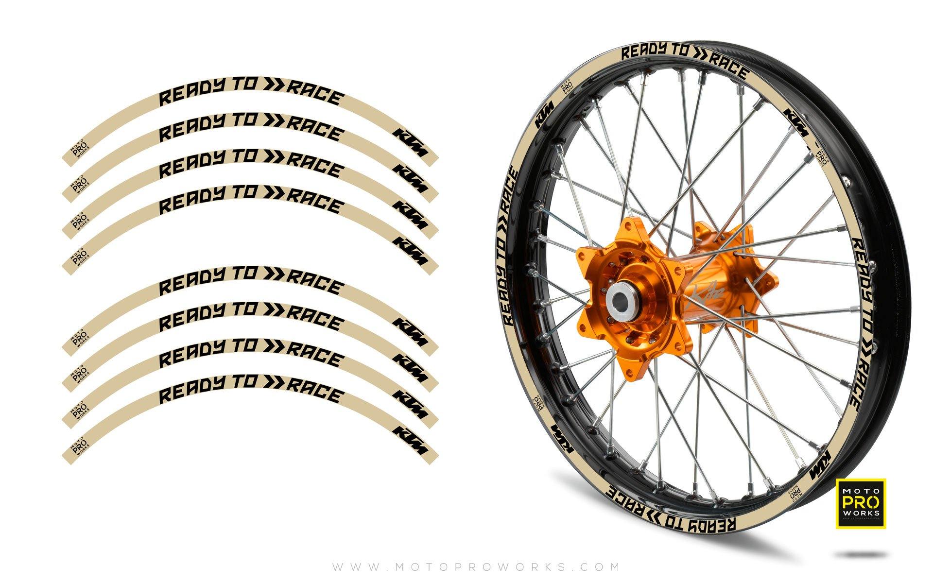 Rim Stripes - KTM "Ready To Race" (Sand) - MotoProWorks | Decals and Bike Graphic kit
