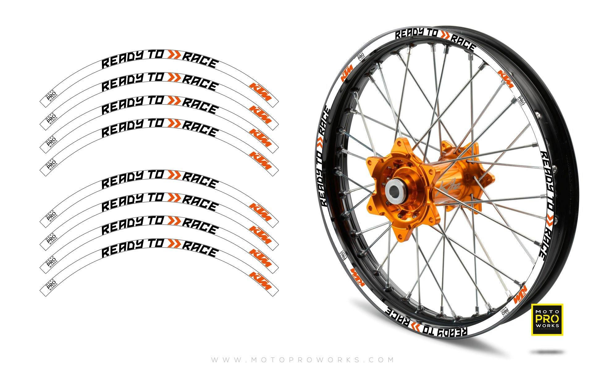 Rim Stripes - KTM "Ready To Race" (White) - MotoProWorks | Decals and Bike Graphic kit