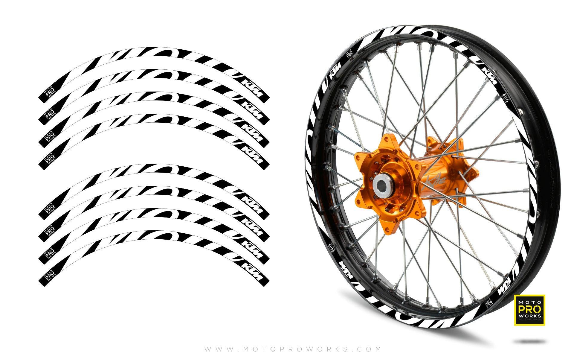 Rim Stripes - KTM "Script" (Black) - MotoProWorks