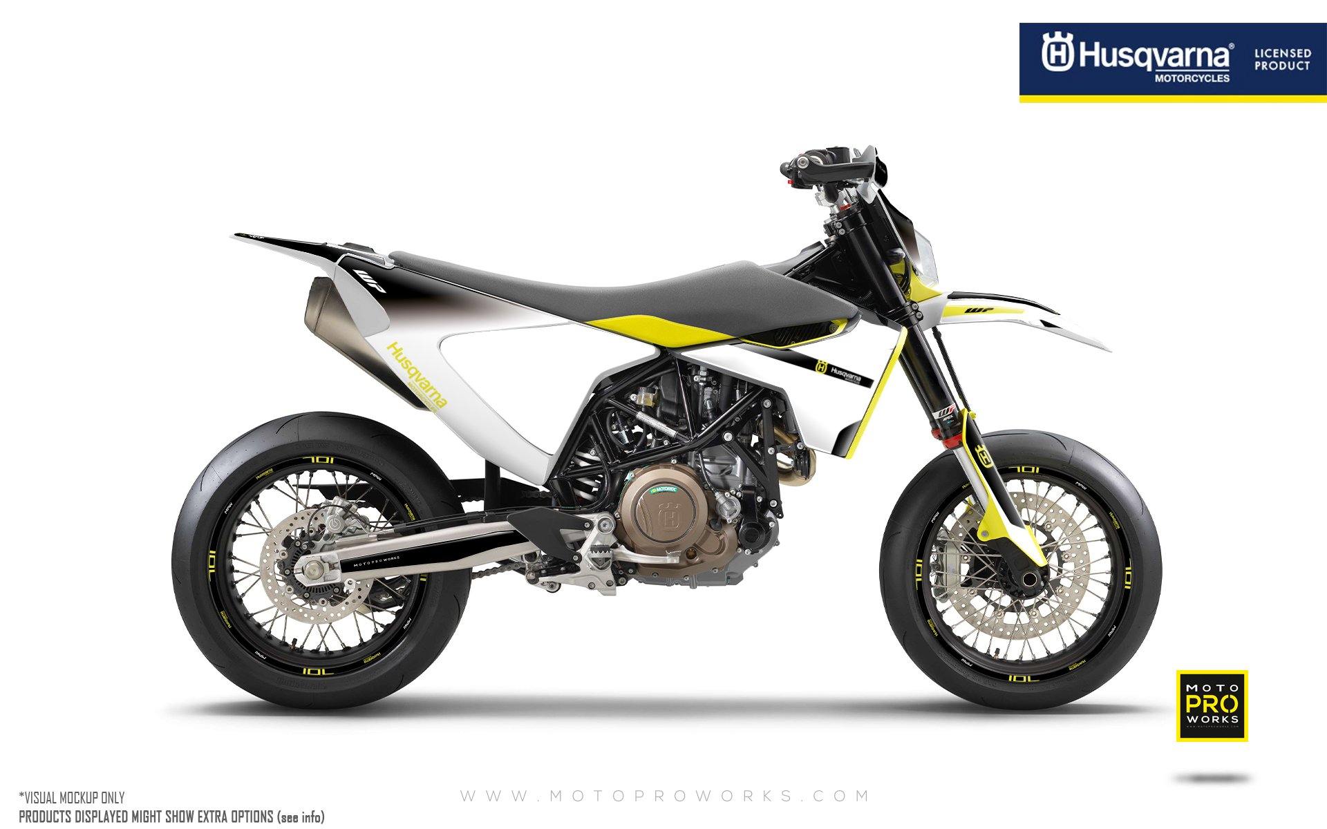 Husqvarna 701 GRAPHIC KIT - "Radius" (Black/White) - MotoProWorks | Decals and Bike Graphic kit