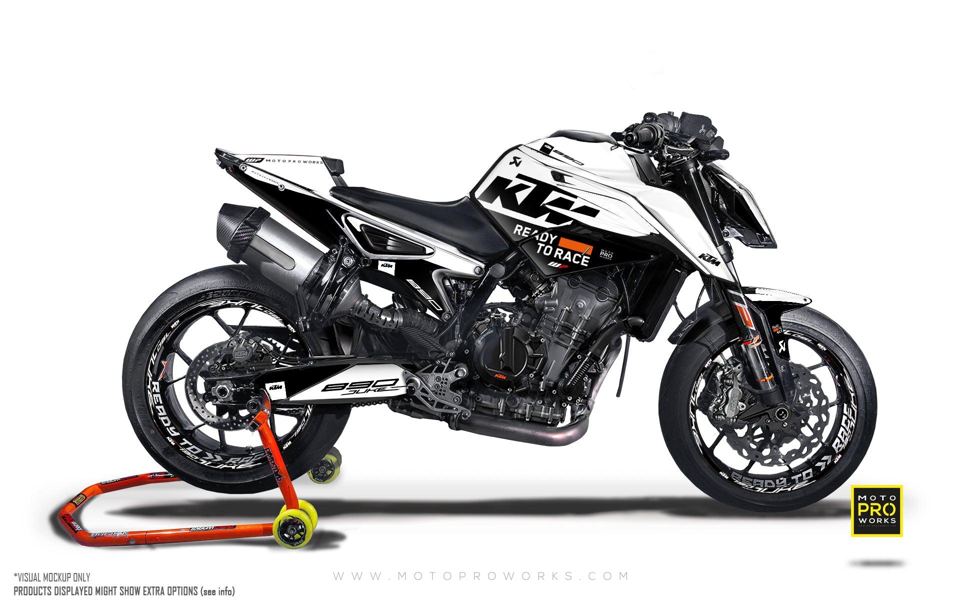 KTM 790/890 Duke GRAPHICS - "Pitlane" (White/Black) - MotoProWorks