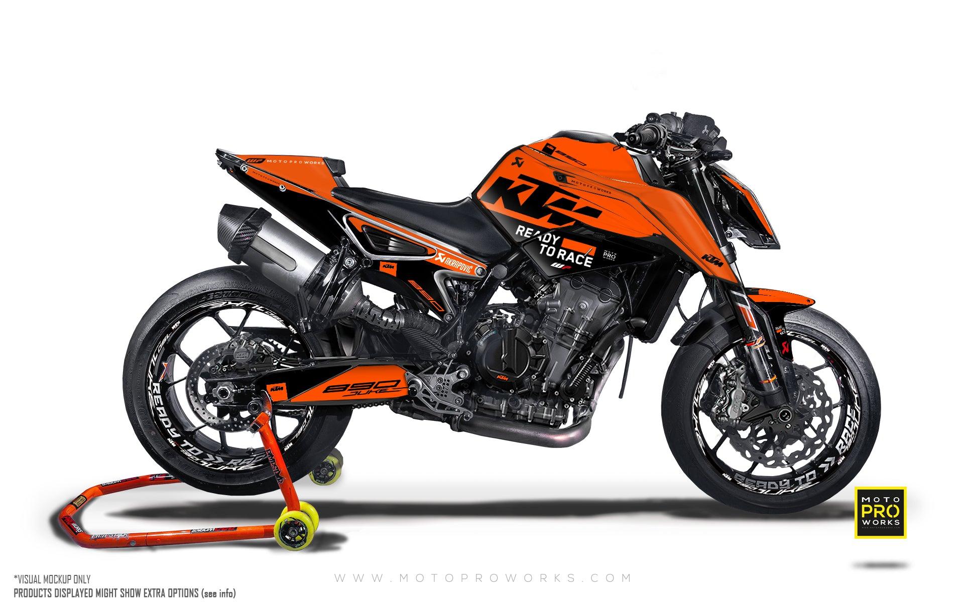 KTM 790/890 Duke GRAPHICS - "Pitlane" (Orange/Black)