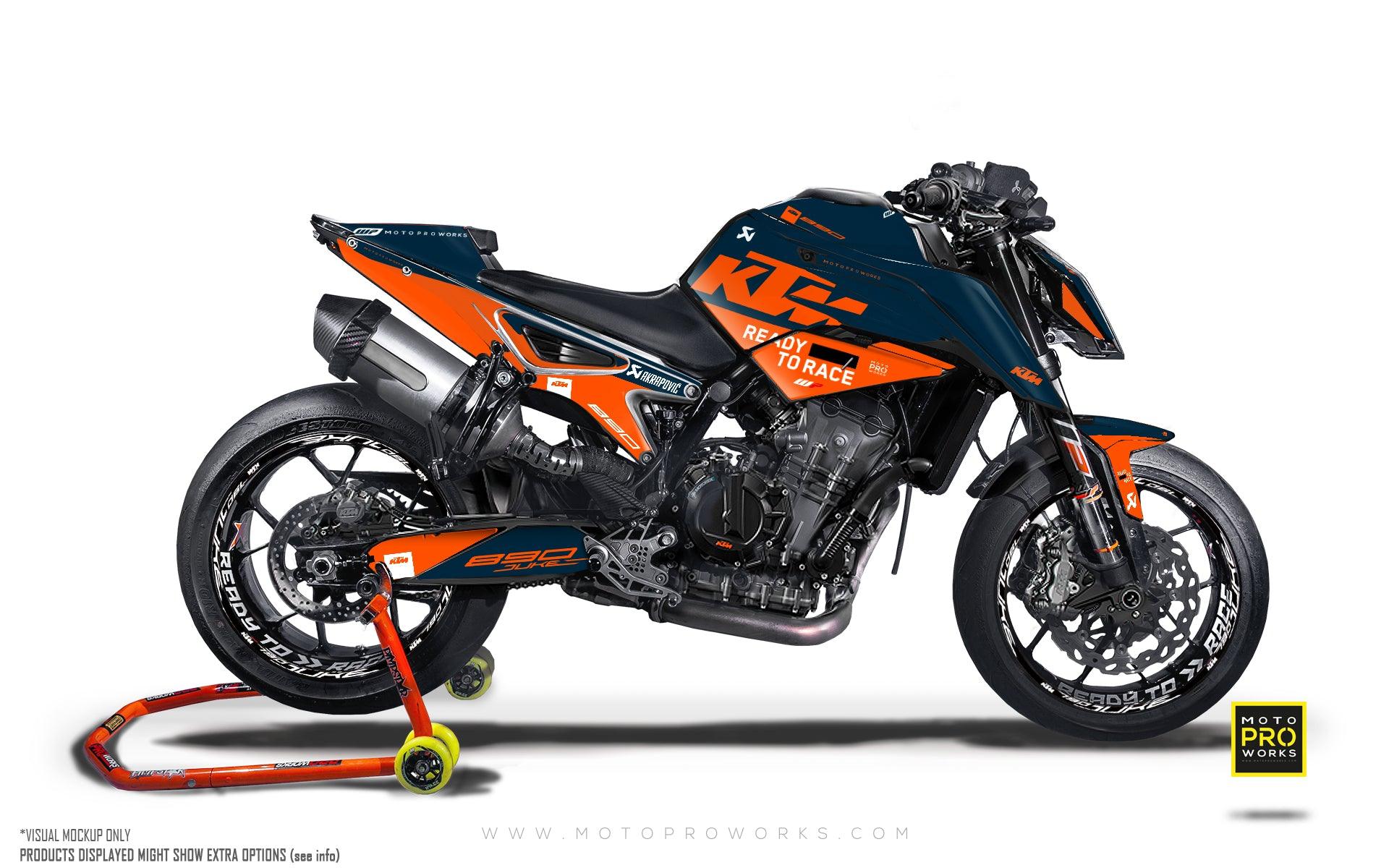 KTM 790/890 Duke GRAPHICS - "Pitlane" (Blue/Orange) - MotoProWorks