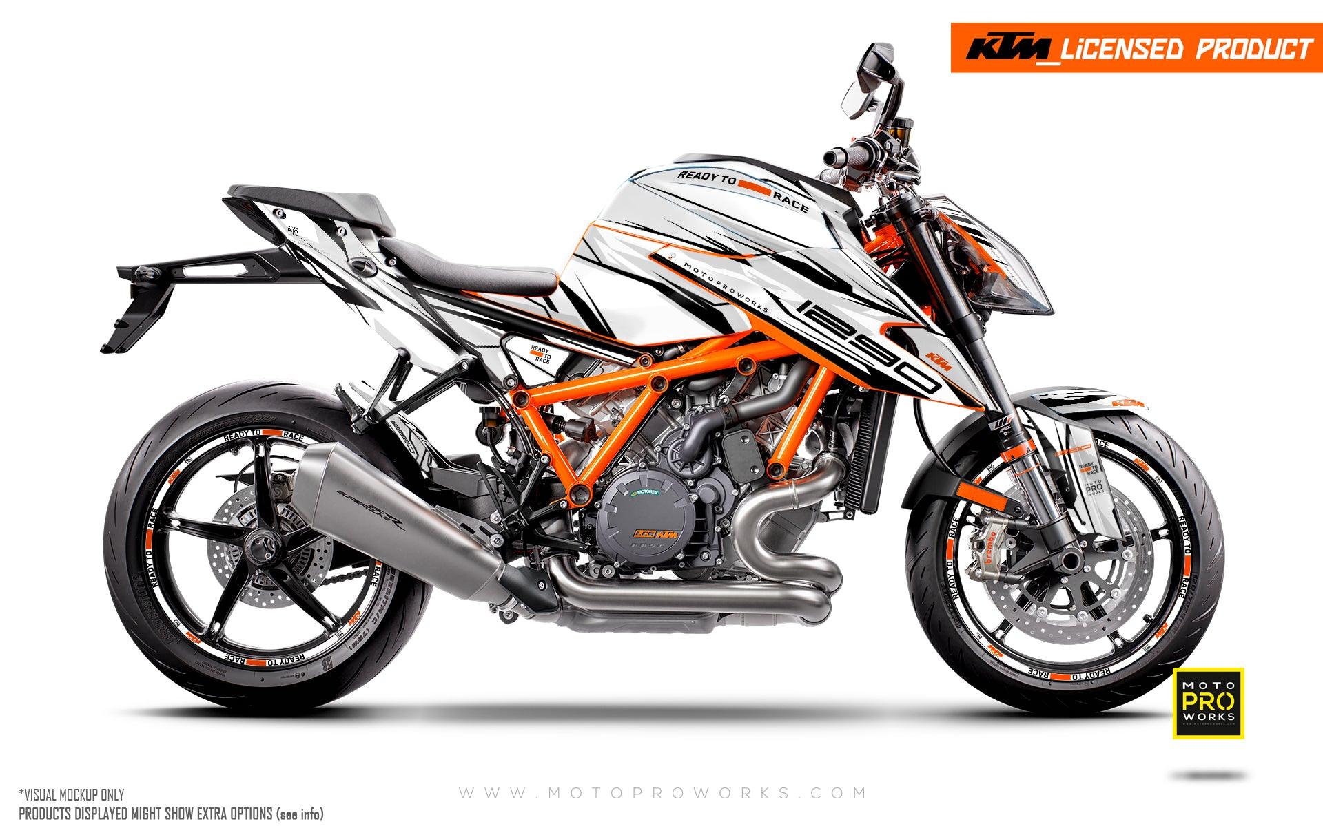 KTM 1290 Super Duke R GRAPHICS - "Ripple" (White/Black) - MotoProWorks