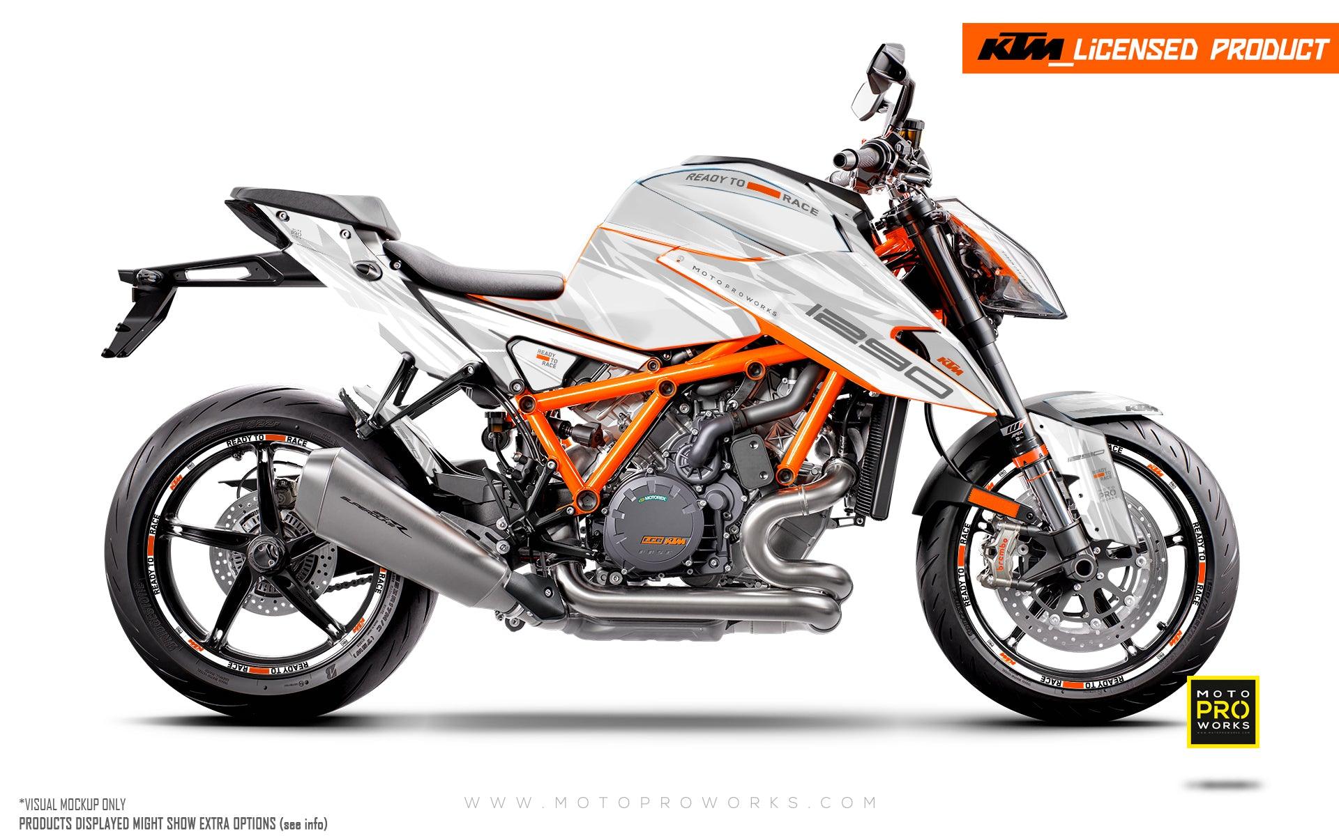 KTM 1290 Super Duke R GRAPHICS - "Ripple" (White) - MotoProWorks