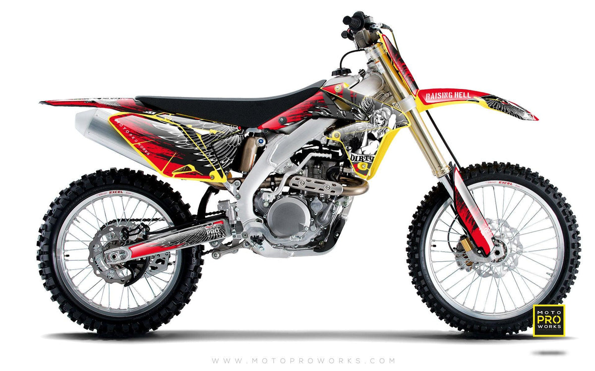 Suzuki GRAPHIC KIT - &quot;Dirty Angel&quot; (red) - MotoProWorks | Decals and Bike Graphic kit