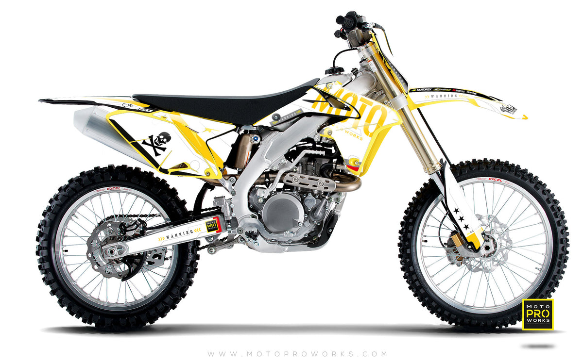 Suzuki GRAPHIC KIT - &quot;GTECH&quot; (white) - MotoProWorks | Decals and Bike Graphic kit