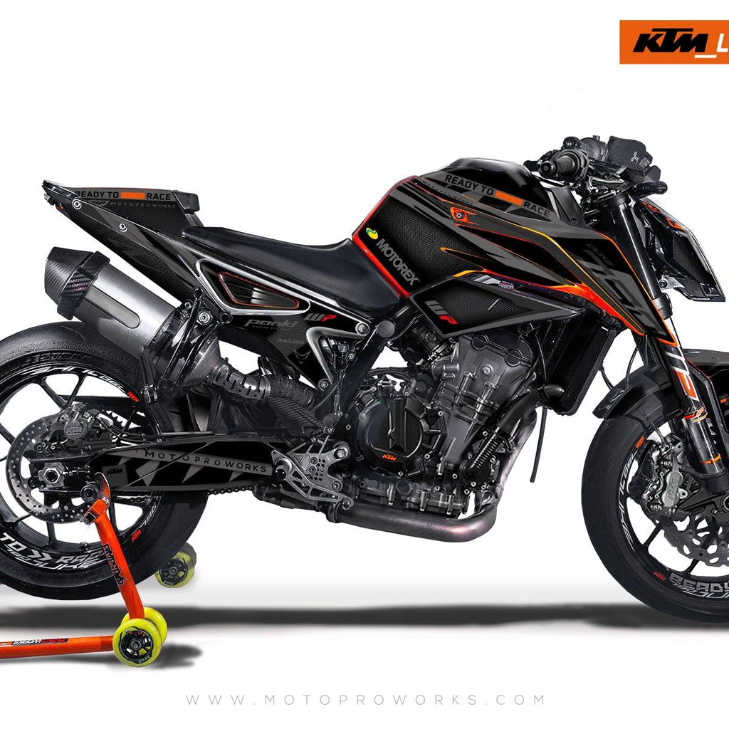 Kunstharz Aufkleber 3D Tankpad Aufkleber - Für KTM Duke 790, Orange, Made In Italy Motorrad Zubehör KTM
