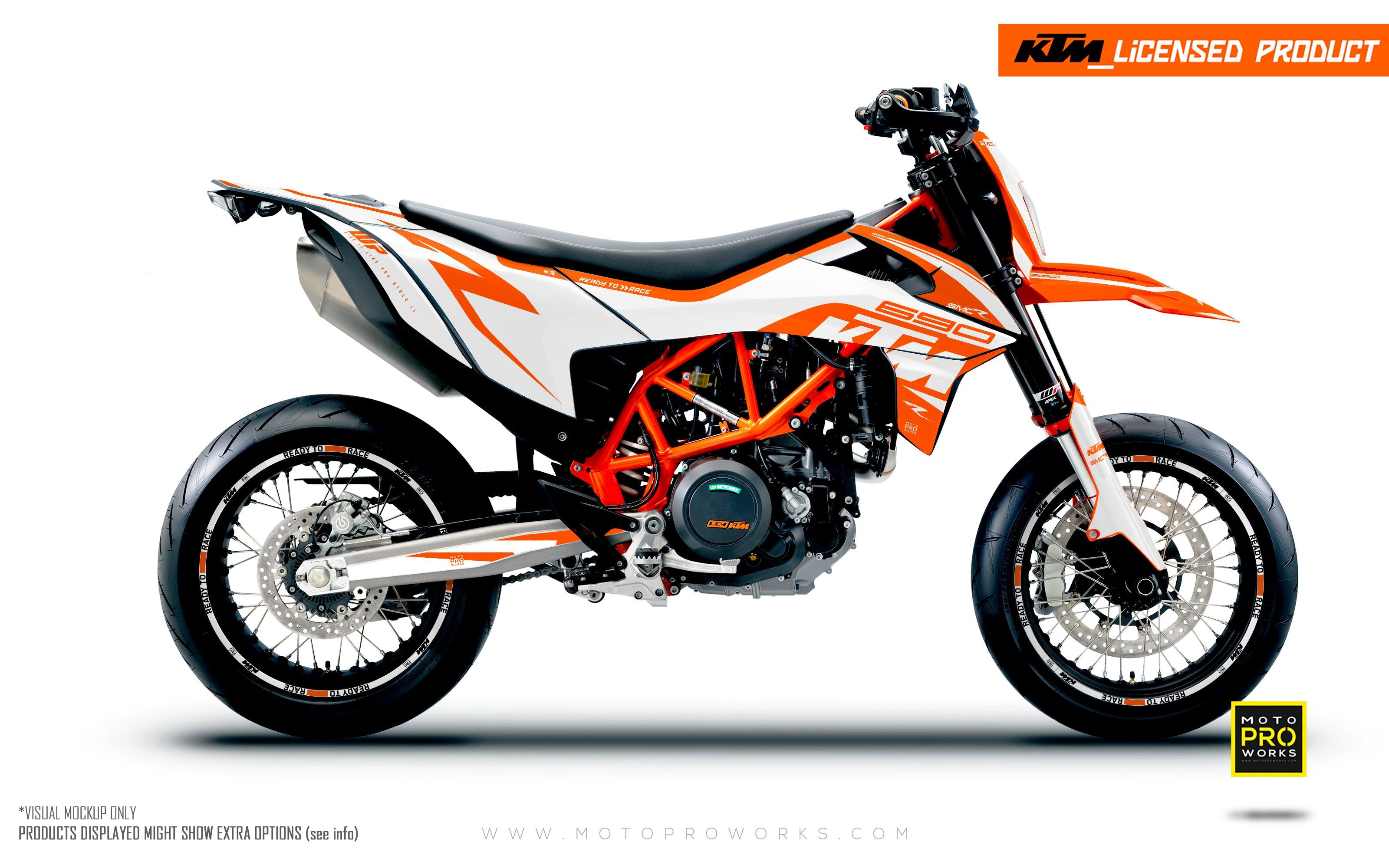 KTM GRAPHICS - 690 SMC-R "Torque" (Solid/Orange/White) - MotoProWorks