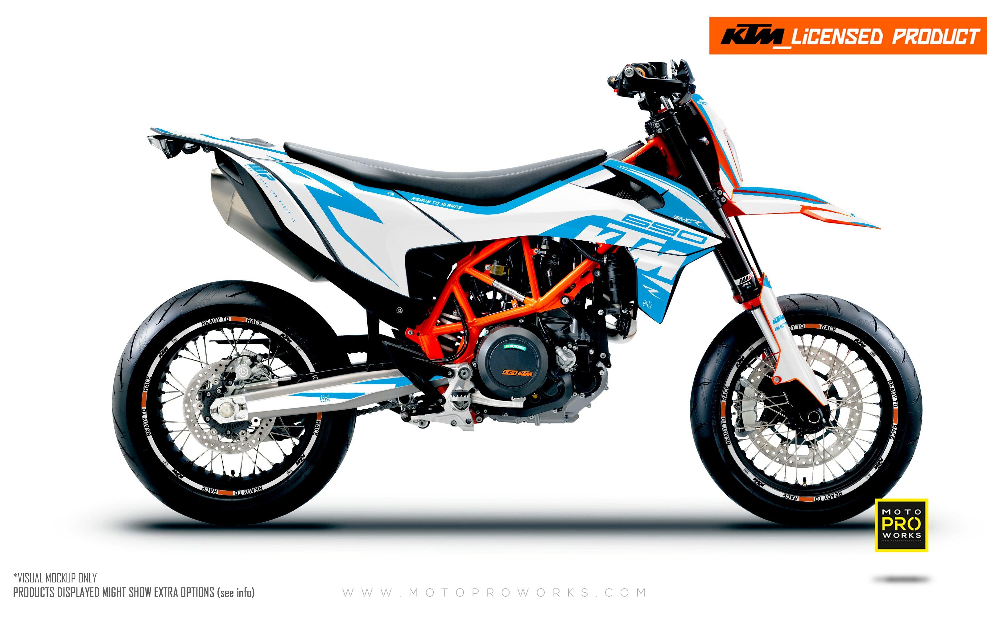 KTM GRAPHICS - 690 SMC-R "Torque" (Solid/LightBlue/White) - MotoProWorks