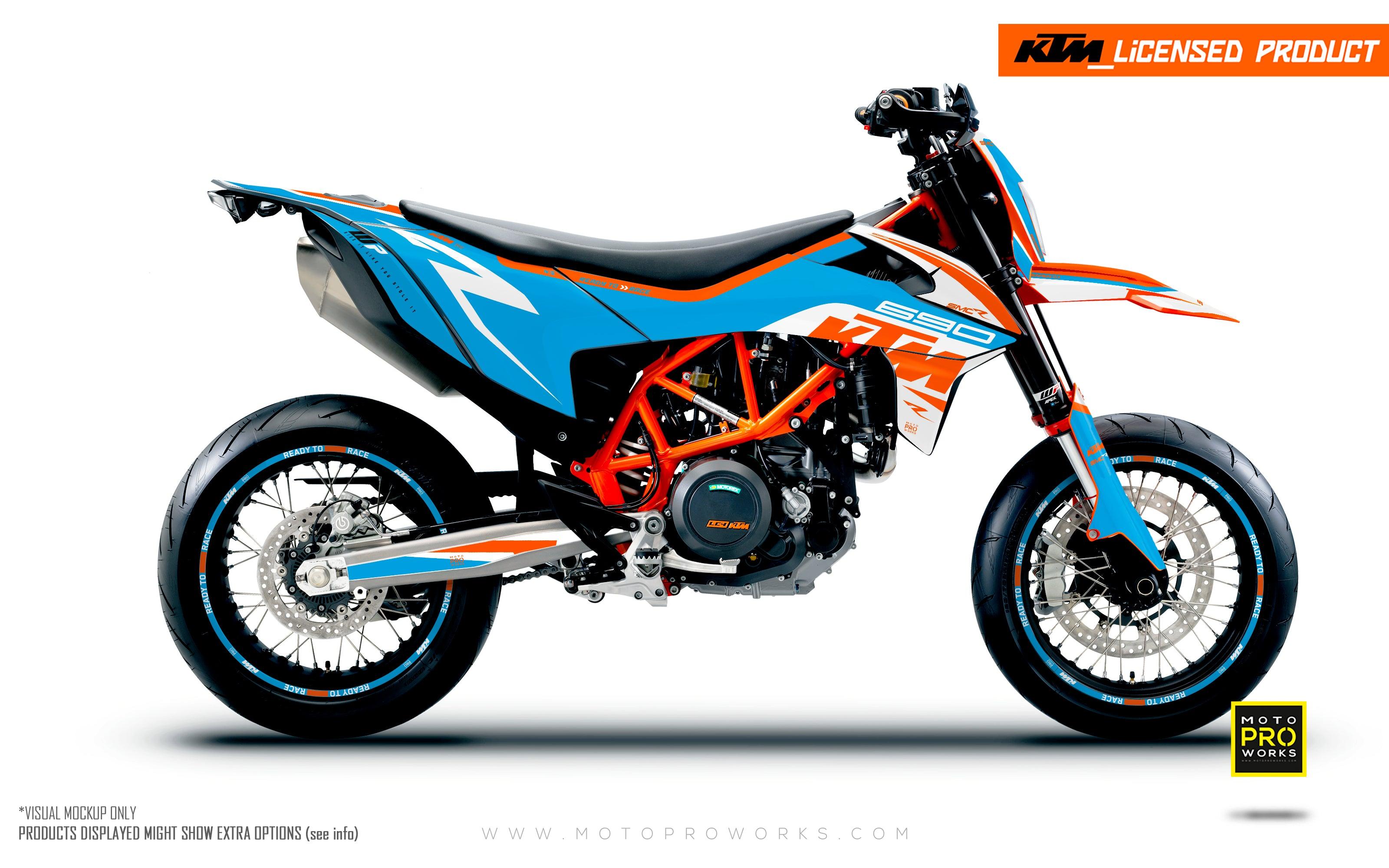 KTM GRAPHICS - 690 SMC-R "Torque" (White/Blue/Orange)