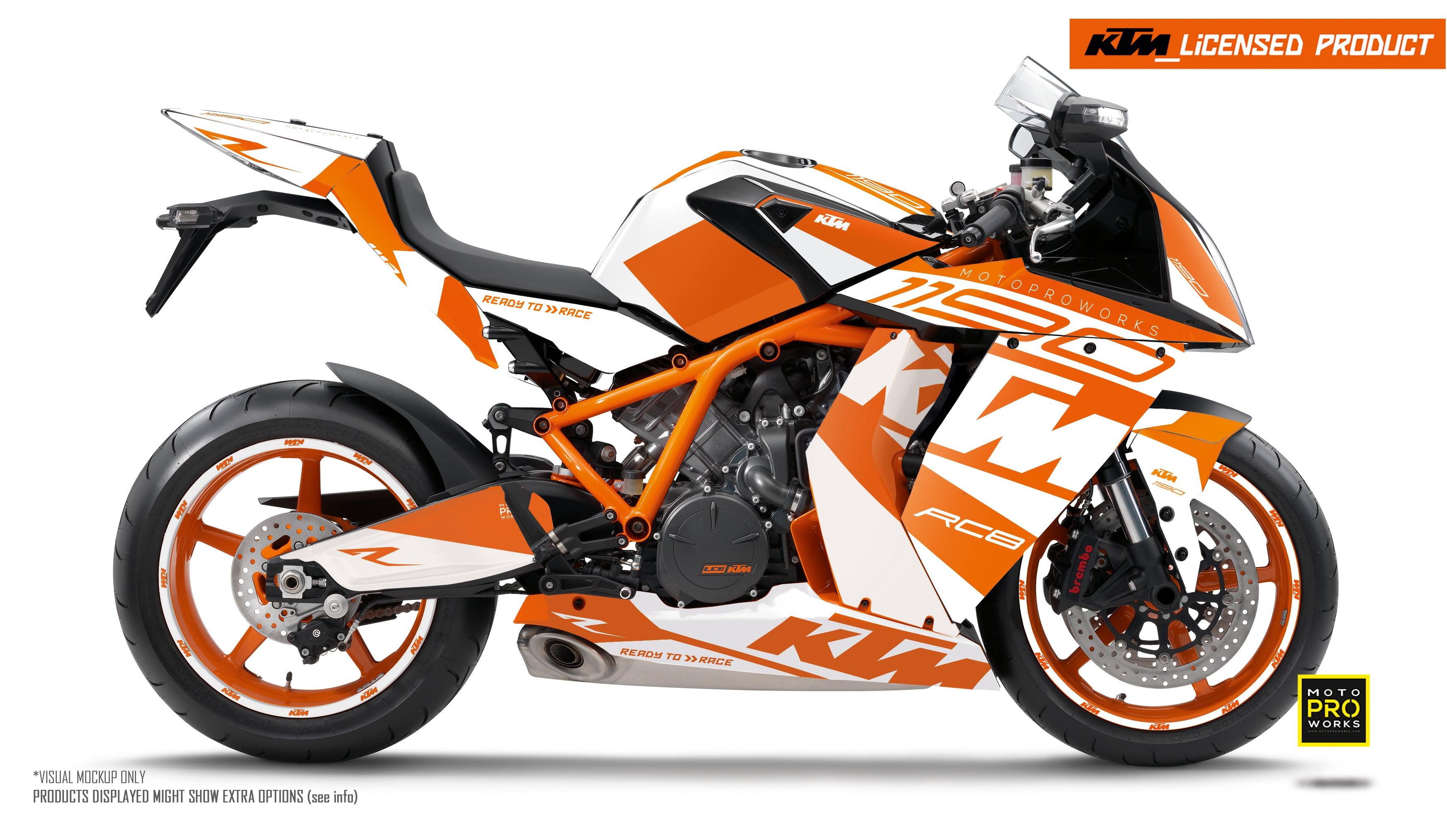 KTM RC8 1190 2011-2015 GRAPHICS - "Torque" (White/Orange/White)