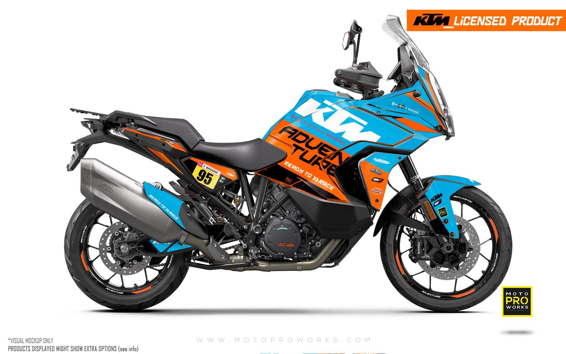 KTM 1290 Super Adventure 2021-2023 GRAPHICS - &quot;Waypointer&quot; (Ocean)