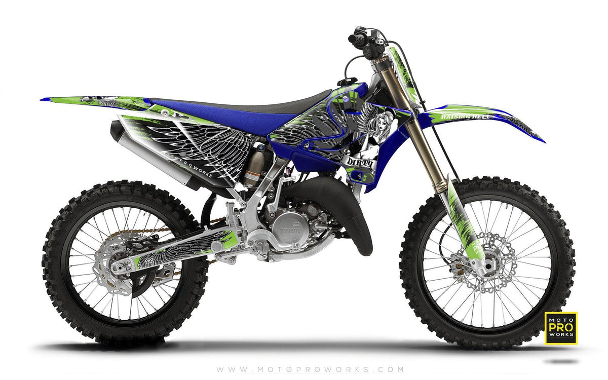 Yamaha GRAPHIC KIT - &quot;Dirty Angel&quot; (green) - MotoProWorks | Decals and Bike Graphic kit