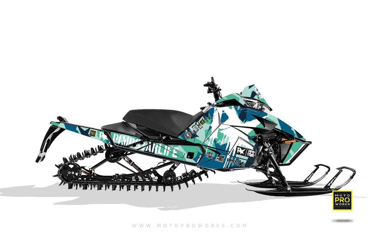 Arctic Cat Graphics - &quot;M90&quot; (turquoise) - MotoProWorks | Decals and Bike Graphic kit