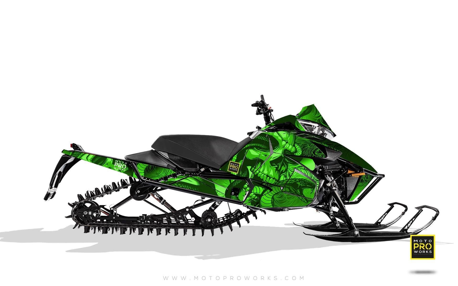 Arctic Cat Graphics - "Ssskully" (green) - MotoProWorks | Decals and Bike Graphic kit