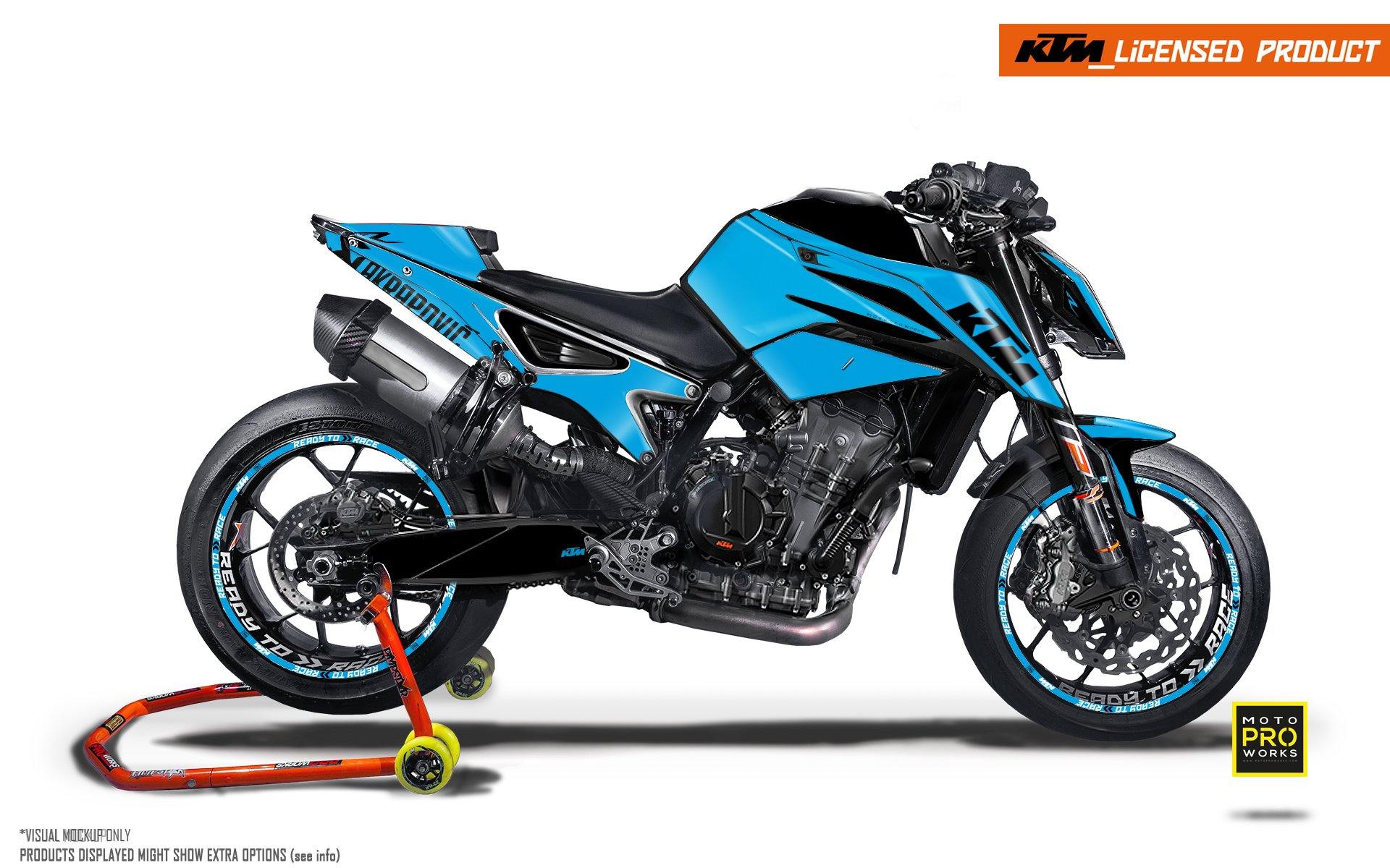 KTM 790/890 R Duke GRAPHIC KIT - "Armour" (Blue) - MotoProWorks | Decals and Bike Graphic kit
