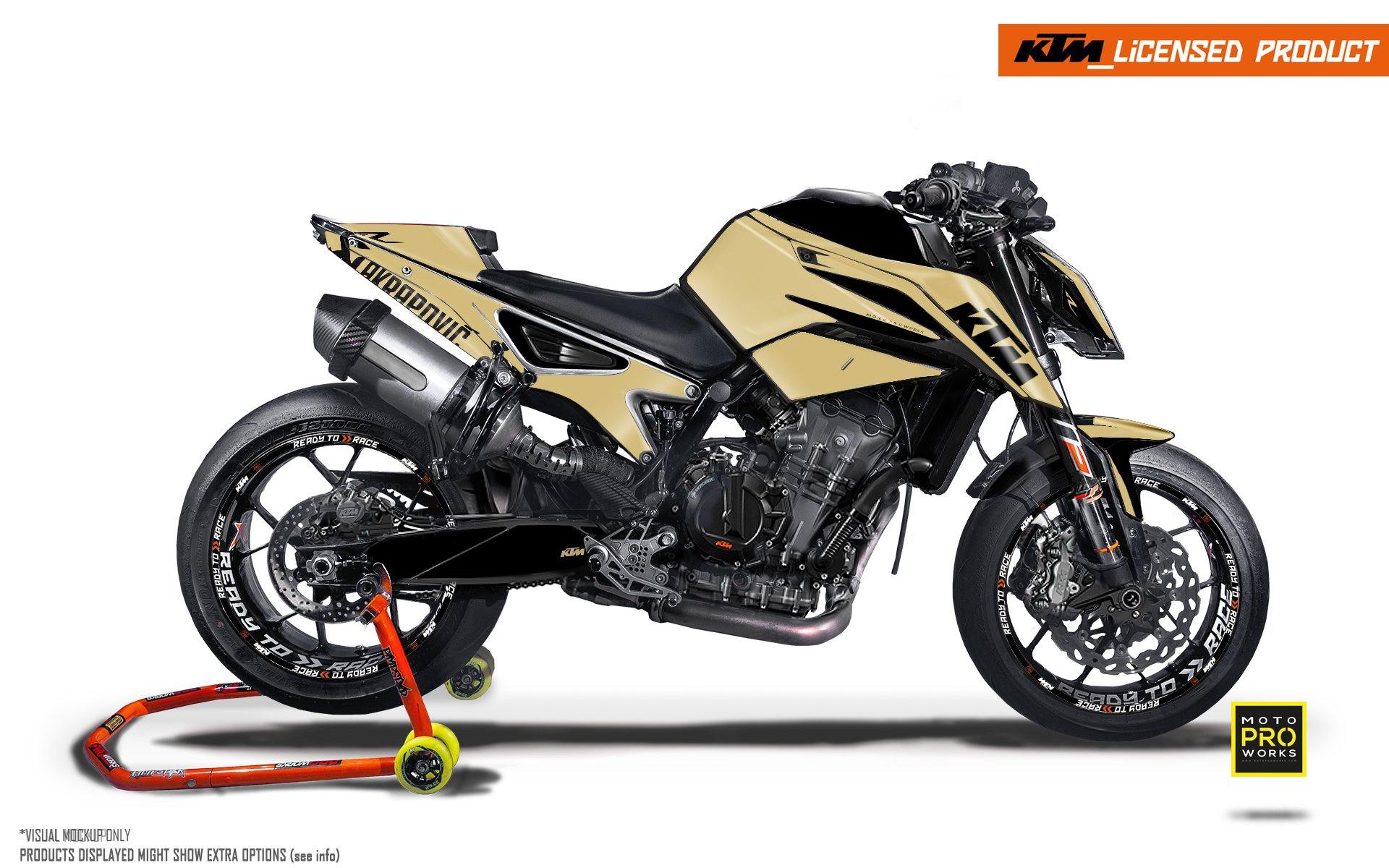 KTM 790/890 R Duke GRAPHIC KIT - "Armour" (Gold) - MotoProWorks | Decals and Bike Graphic kit