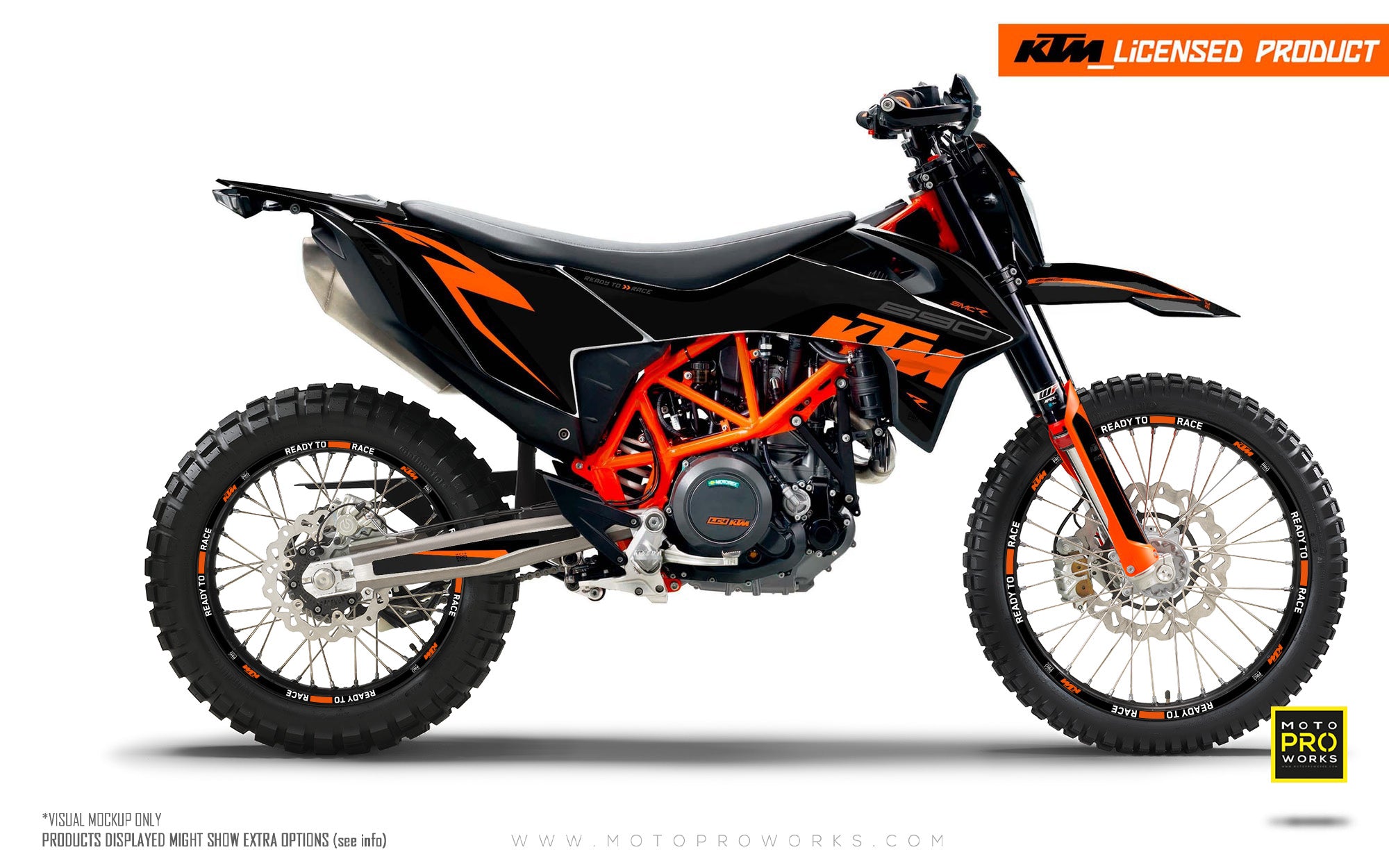KTM GRAPHIC KIT - "Torque" (Black/Orange) - MotoProWorks | Decals and Bike Graphic kit