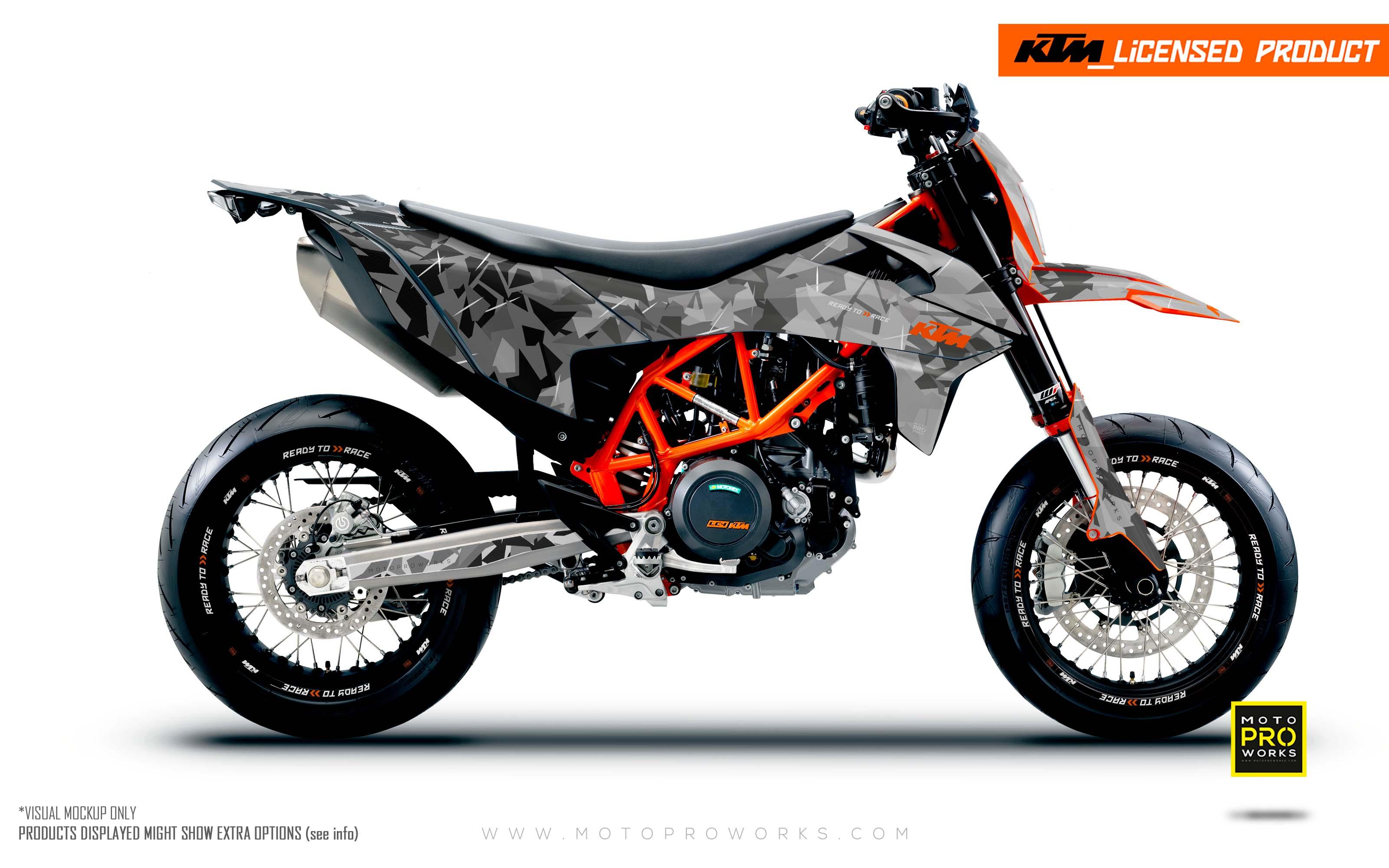 KTM GRAPHICS - 690 SMC-R "Flake" (Black/Grey) - MotoProWorks