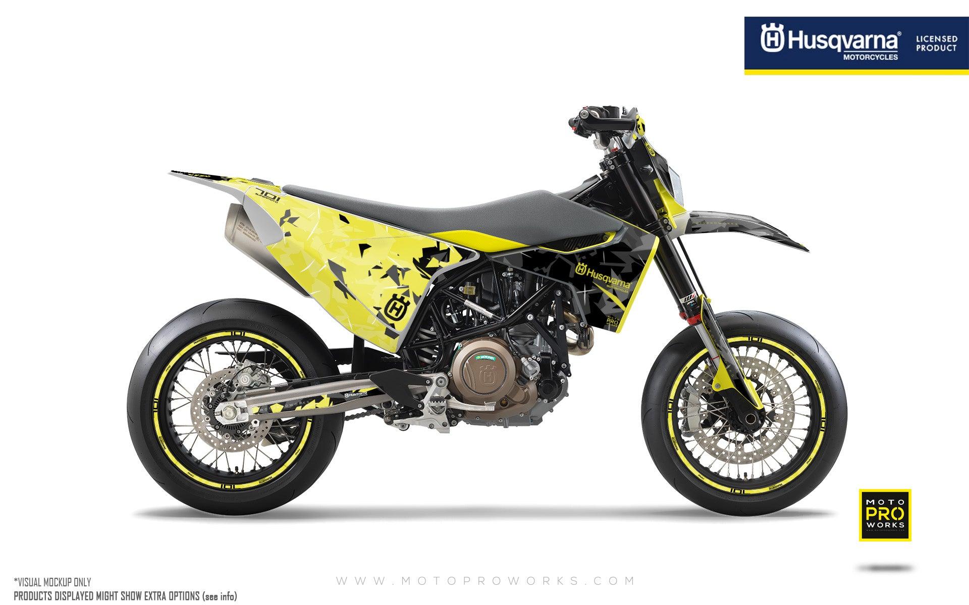 Husqvarna 701 GRAPHICS - "Flake" (Yellow/Black) - MotoProWorks