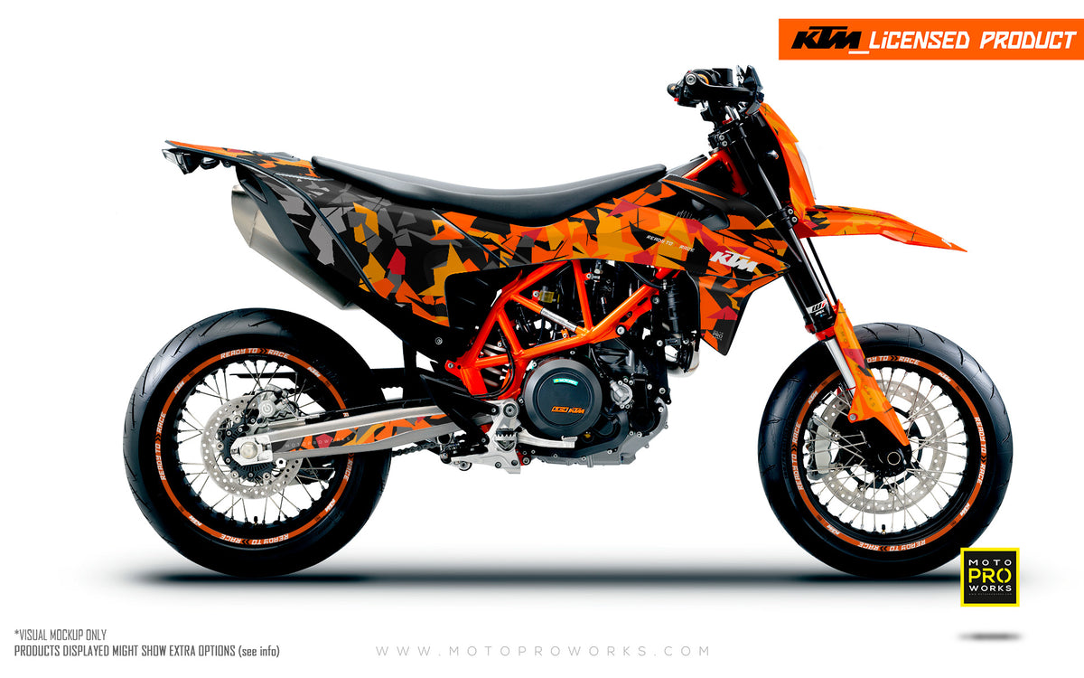KTM GRAPHICS - 690 SMC-R &quot;Flake&quot; (Orange/Black)