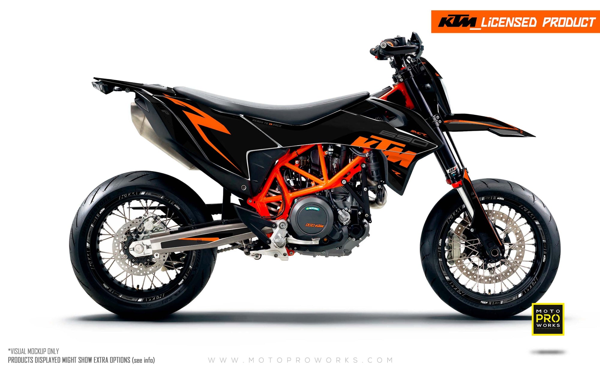 KTM GRAPHIC KIT - "Torque" (Black/Orange) - MotoProWorks | Decals and Bike Graphic kit