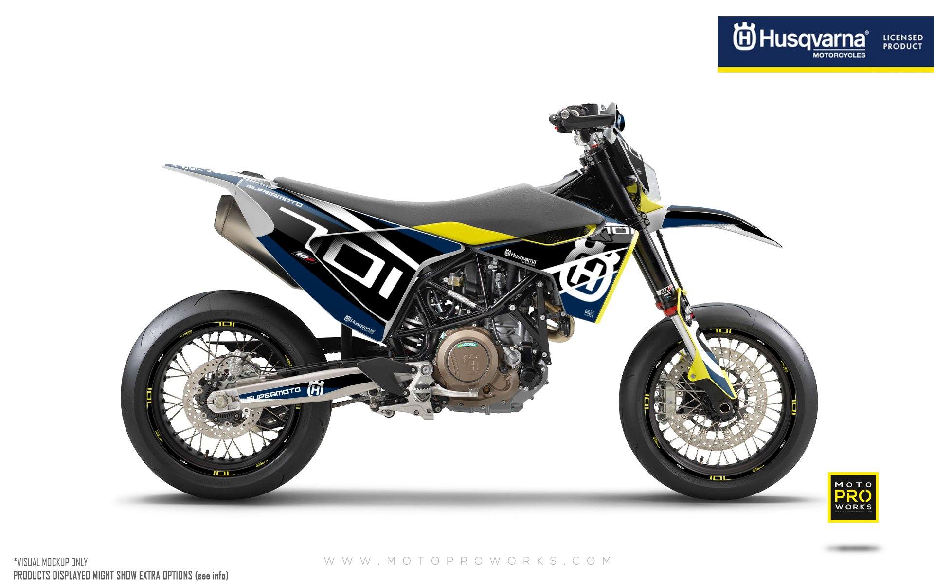Husqvarna 701 GRAPHIC KIT - "MarkSeven" (Blue) - MotoProWorks | Decals and Bike Graphic kit
