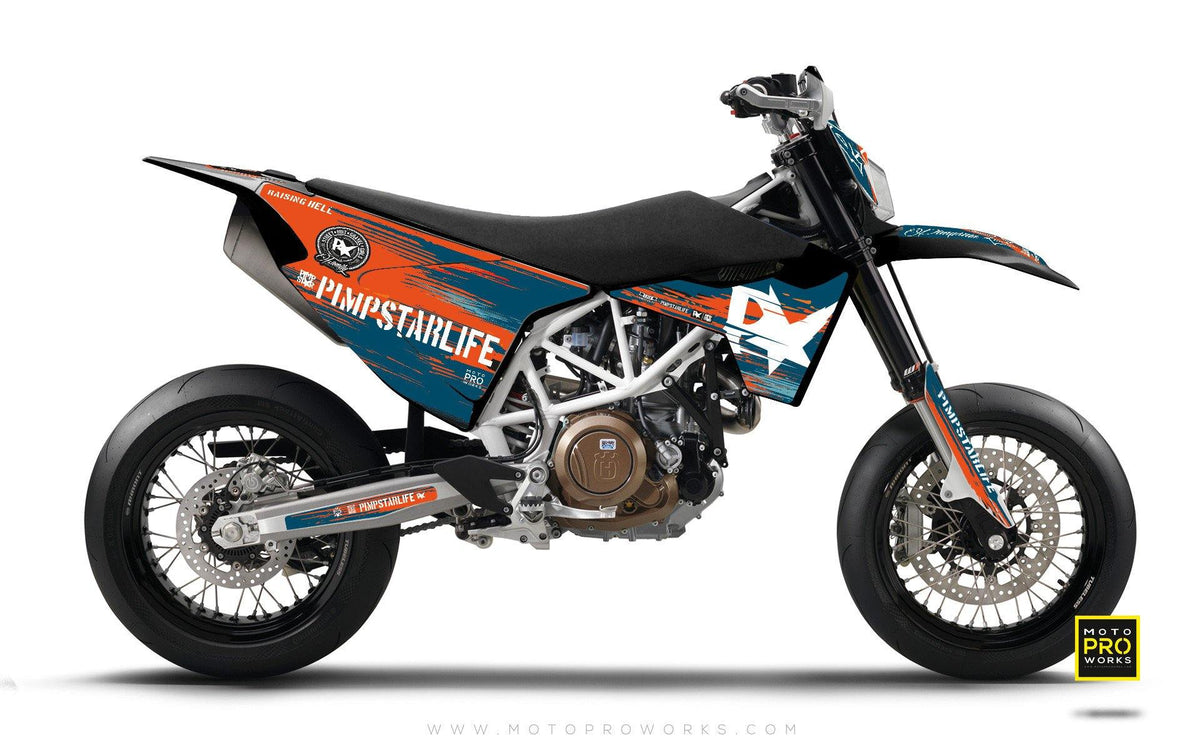 Husqvarna GRAPHIC KIT - Pimpstarlife &quot;HELLION&quot; (blue) - MotoProWorks | Decals and Bike Graphic kit