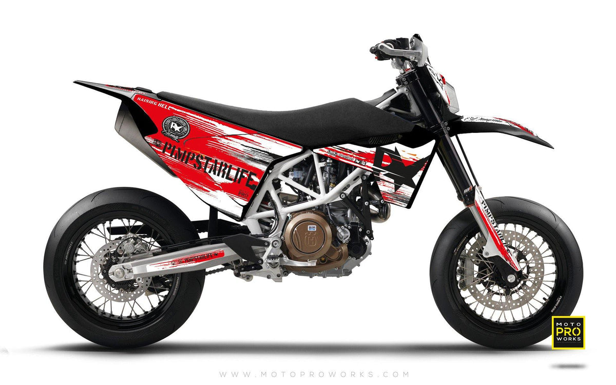 Husqvarna GRAPHIC KIT - Pimpstarlife &quot;HELLION&quot; (red) - MotoProWorks | Decals and Bike Graphic kit