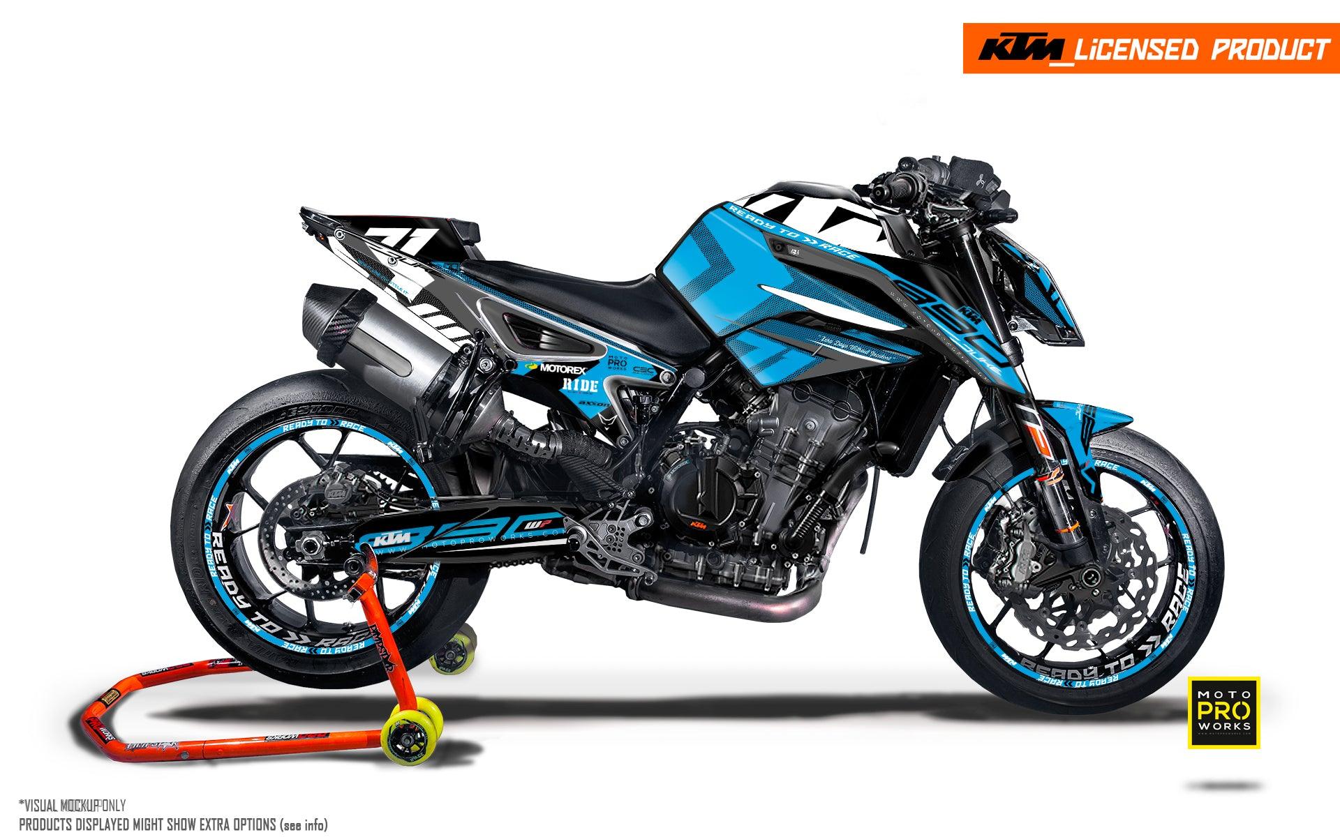 KTM 790/890 Duke GRAPHICS - "Rasorblade" (Stealth/Blue) - MotoProWorks