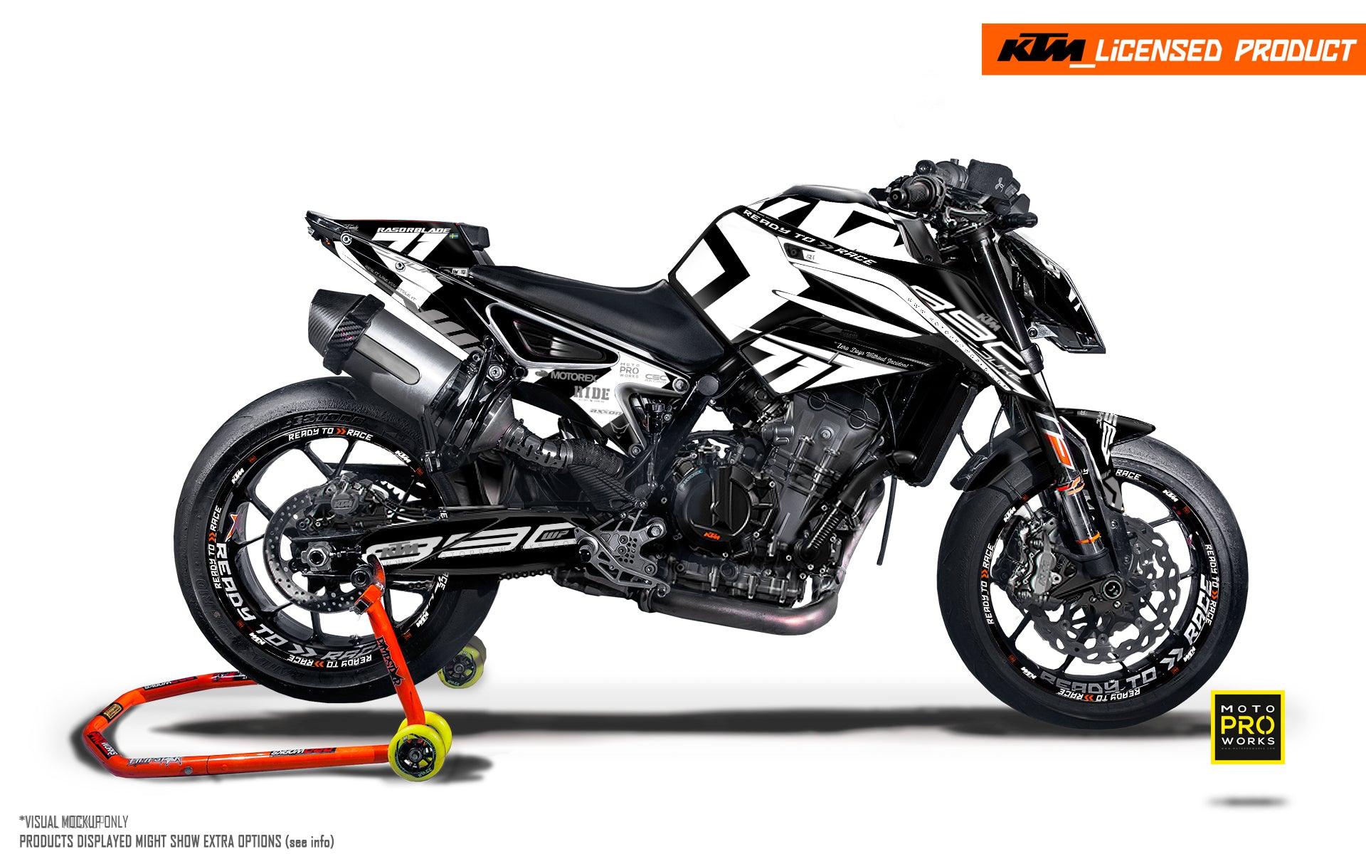 KTM 790/890 Duke GRAPHICS - "Rasorblade" (White/Black) - MotoProWorks