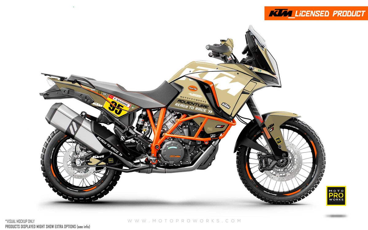 KTM 1290 Adventure GRAPHIC KIT - &quot;Waypointer&quot; (Sand) - MotoProWorks | Decals and Bike Graphic kit
