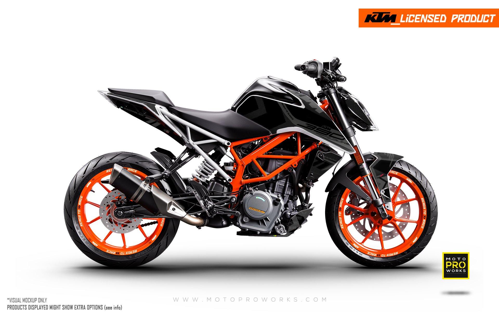 KTM 125/200/250/390 Duke GRAPHIC KIT - "Rasorblade" (Stealth) - MotoProWorks | Decals and Bike Graphic kit