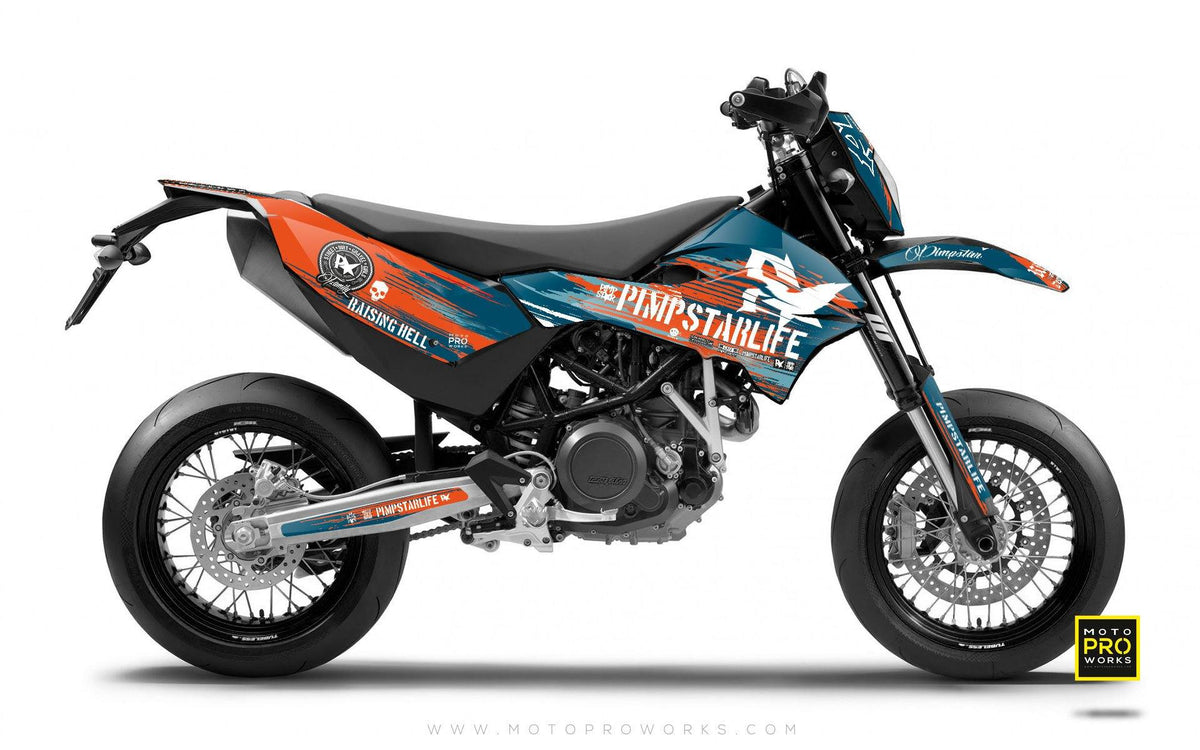 KTM GRAPHIC KIT - Pimpstarlife &quot;HELLION&quot; (blue) - MotoProWorks | Decals and Bike Graphic kit