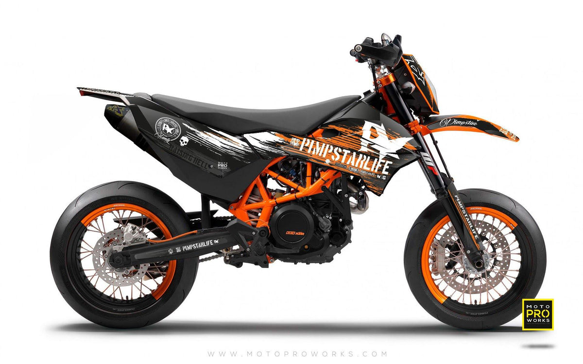 KTM GRAPHIC KIT - Pimpstarlife &quot;HELLION&quot; (orange) - MotoProWorks | Decals and Bike Graphic kit