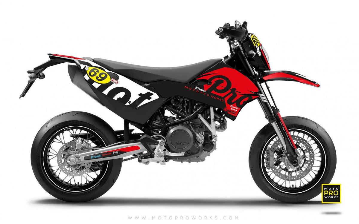 KTM GRAPHIC KIT - &quot;MIDNIGHT&quot; (red) - MotoProWorks | Decals and Bike Graphic kit