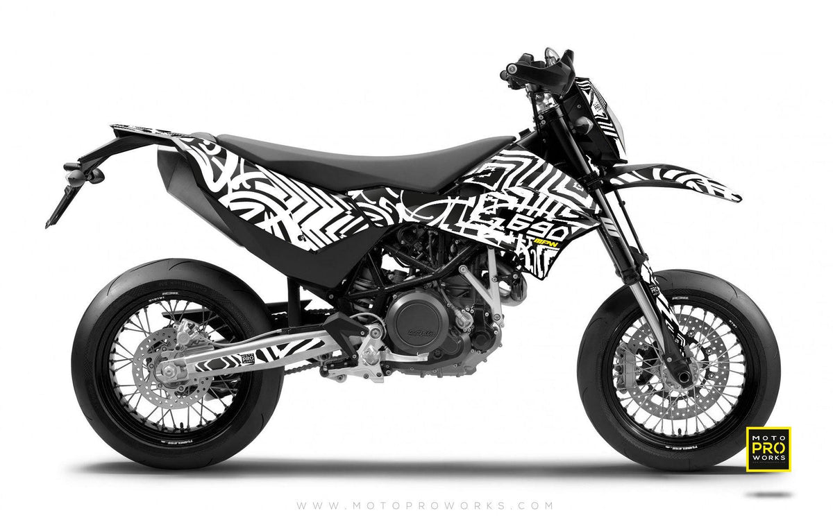 KTM GRAPHIC KIT - &quot;ZEBRA&quot; (white) - MotoProWorks | Decals and Bike Graphic kit
