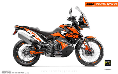 KTM 790/890 Adventure R/S GRAPHIC KIT - "RR-Tech" (Orange) - MotoProWorks | Decals and Bike Graphic kit