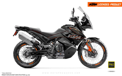KTM 790/890 Adventure R/S GRAPHIC KIT - "RR-Tech" (Black) - MotoProWorks | Decals and Bike Graphic kit
